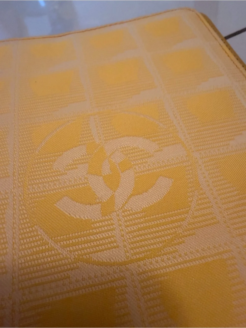 CHANEL Vintage Travel Line Yellow Nylon - 6 Ring Planner Agenda Cover